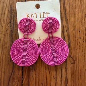 Pink Beaded Earrings